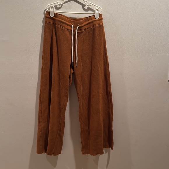 Mate the Label Rust waffle knit wide leg Lounge Pants XS - Picture 2 of 7